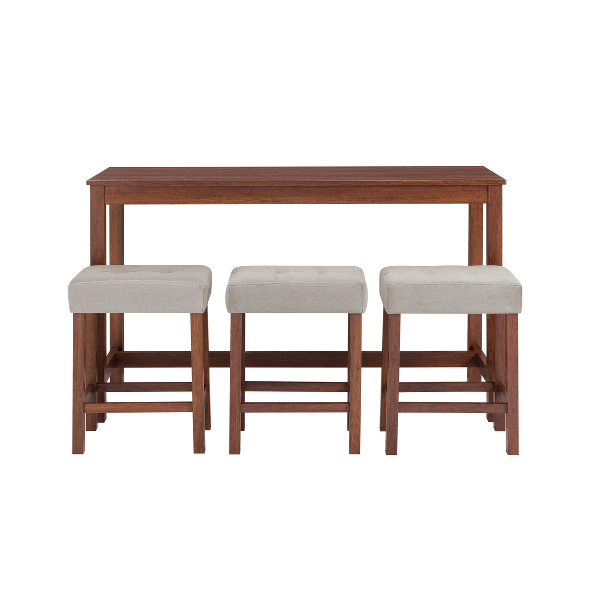 4-Piece Cherry Wood Bar Table Set With Power Outlets - Omega Lifestyles