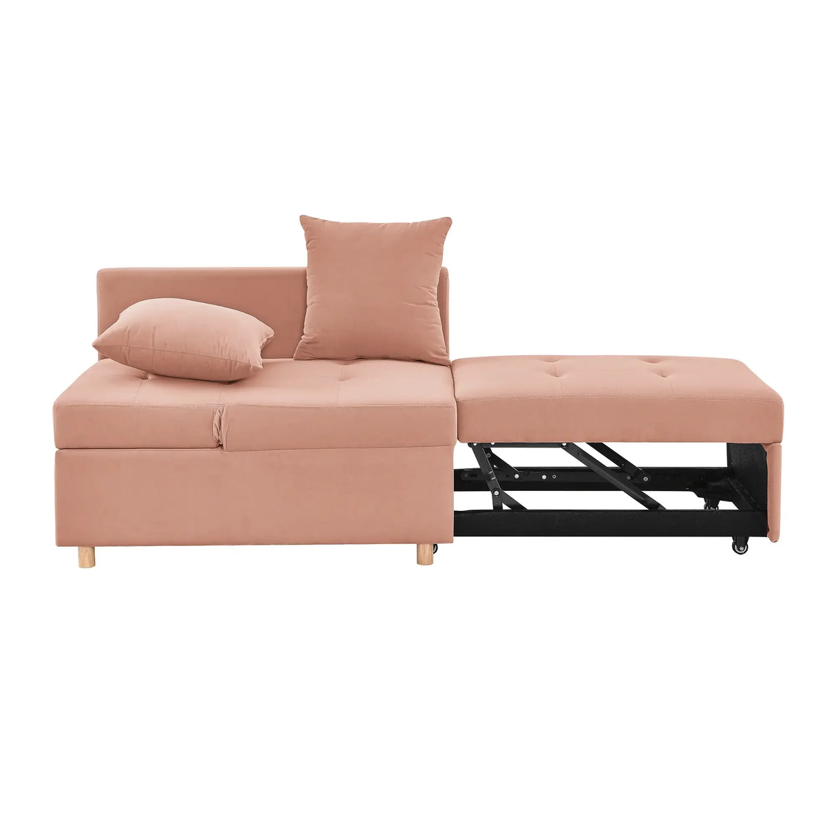 Convertible Linen Upholstered Sleeper Sofa Chair With Wheels - Omega Lifestyles