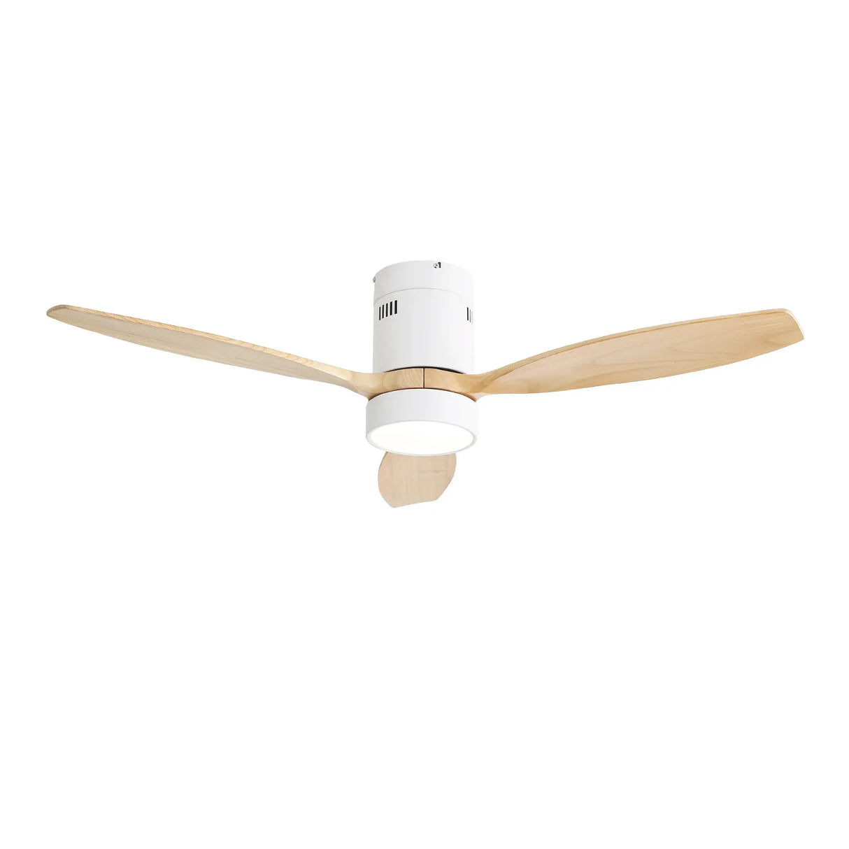 52-Inch Modern Wooden Flush Mount Ceiling Fan With Light - Omega Lifestyles