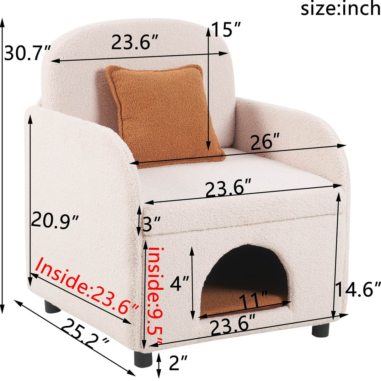 Pet Friendly Sherpa Upholstered Fluffy Fabric Accent Chair - Omega Lifestyles