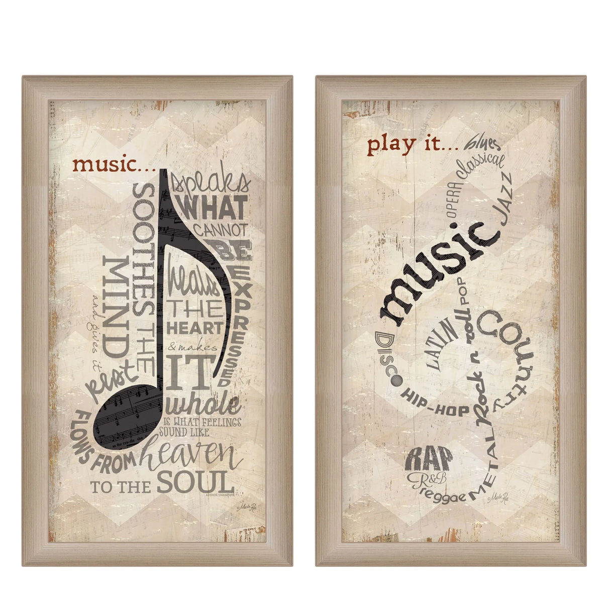 Set Of 2 Music Collection Printed Wall Art Posters - Omega Lifestyles