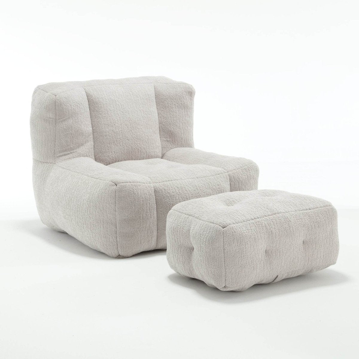 Fluffy Velvet Bean Bag Chair With Ottoman - Sleep Galleria
