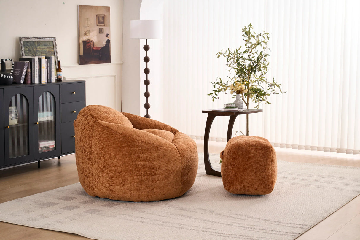Extra Soft Chenille Memory Foam Bean Bag Chair - Omega Lifestyles