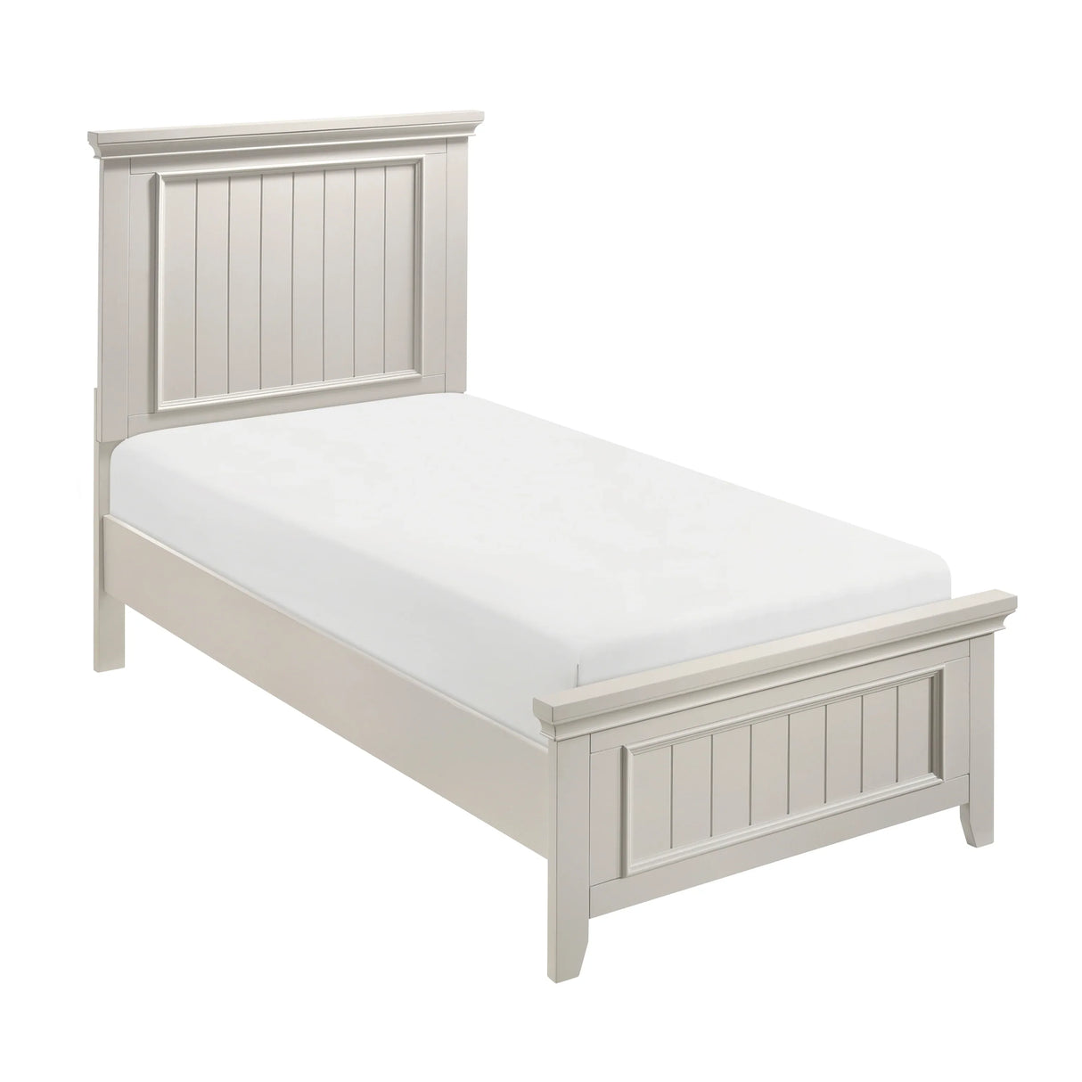 Twin Farmhouse White Wood Panel Bed Frame - Omega Lifestyles