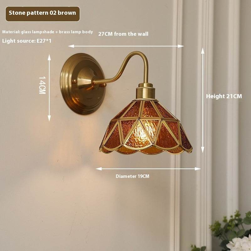 Retro Brass Glass LED Copper Wall Lamp - Sleep Galleria