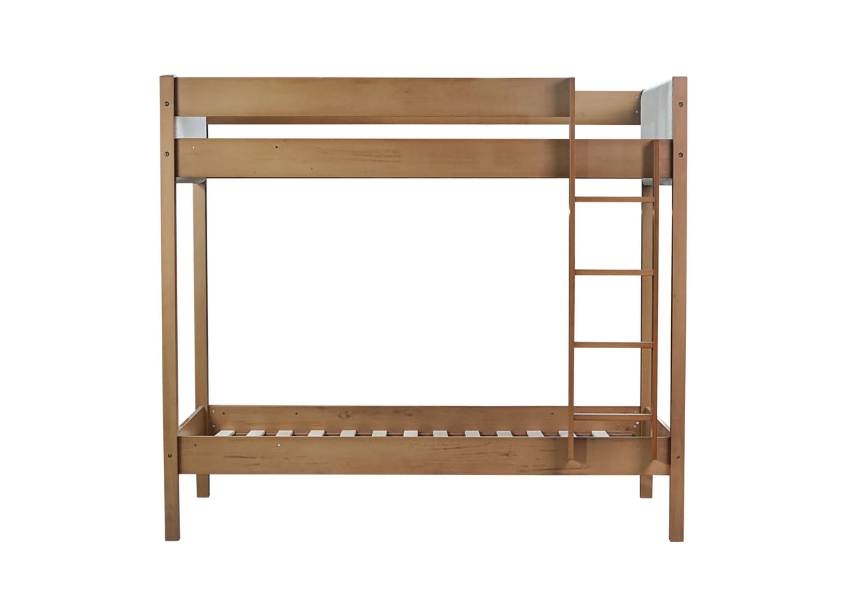 Twin Over Twin Rubber Wood Teddy Fleece Upholstered Bunk Bed - Omega Lifestyles