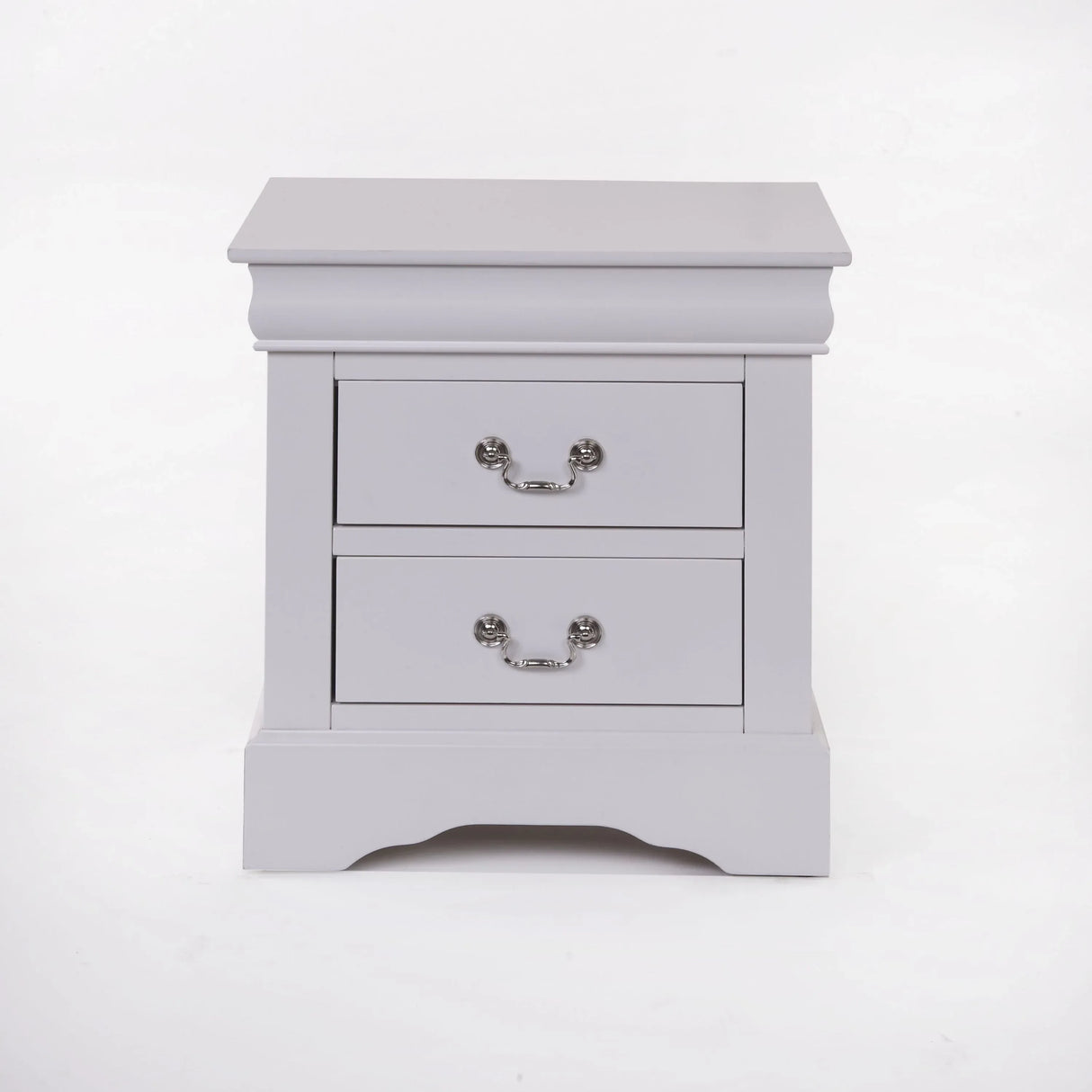 Modern White Synthetic Wood Nightstand With Drawers - Omega Lifestyles