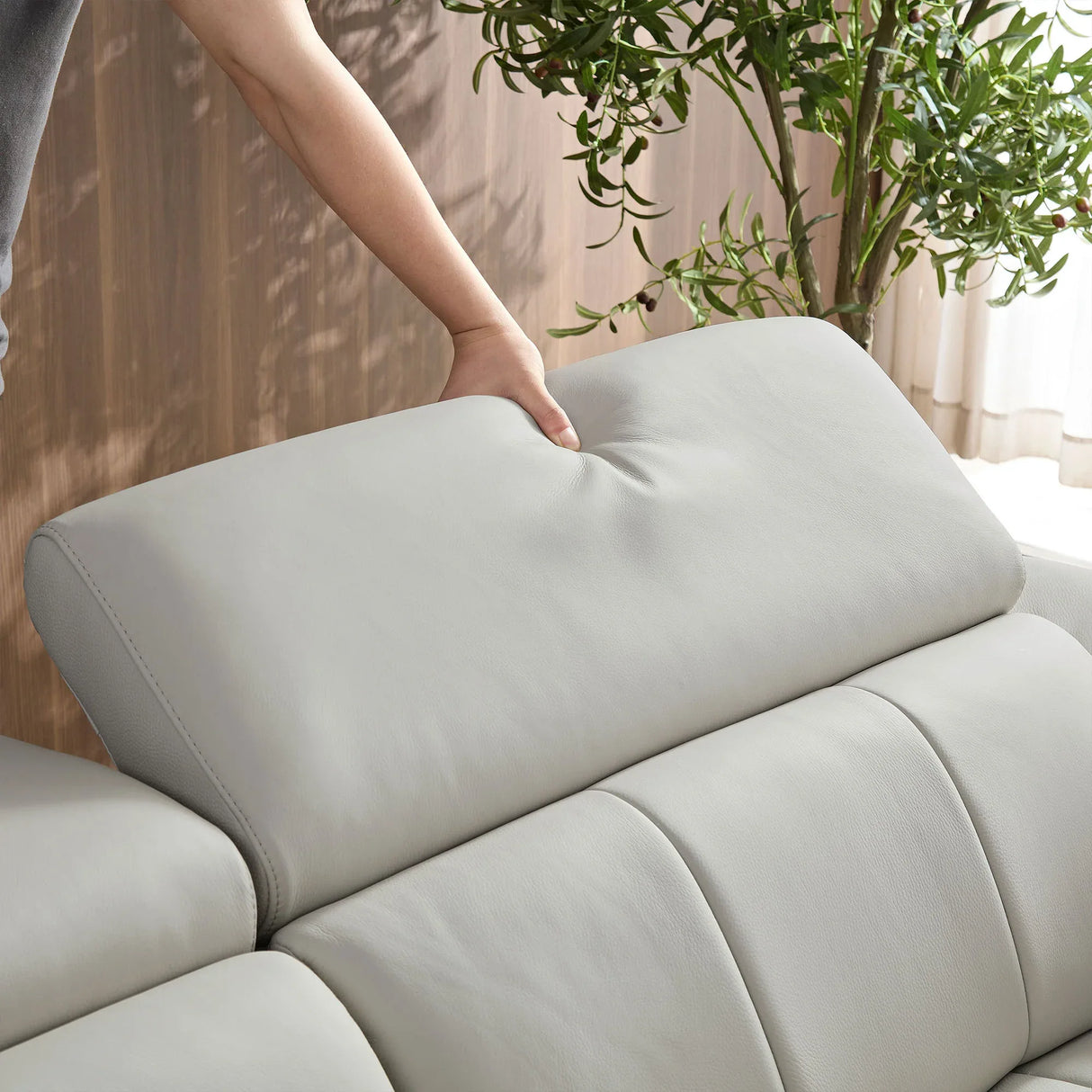 Electric Genuine Leather Reclining R Chaise Sofa With USB Port - Omega Lifestyles