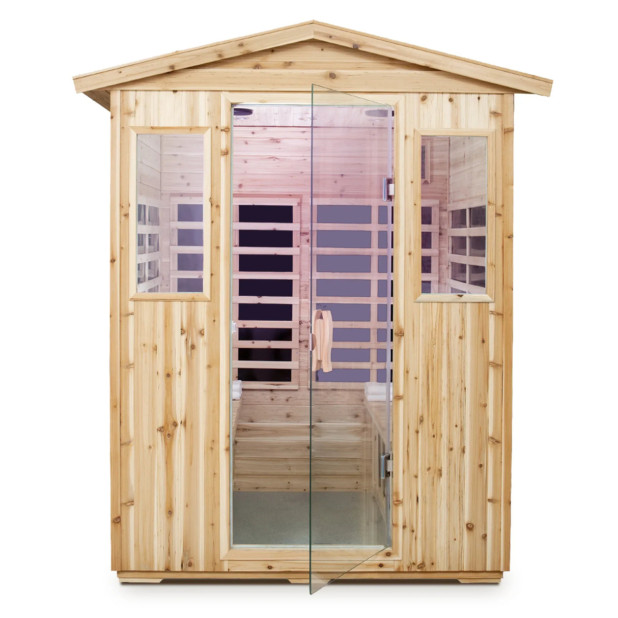 Four Person Old Fir Far-Infrared Outdoor Sauna Room - Omega Lifestyles
