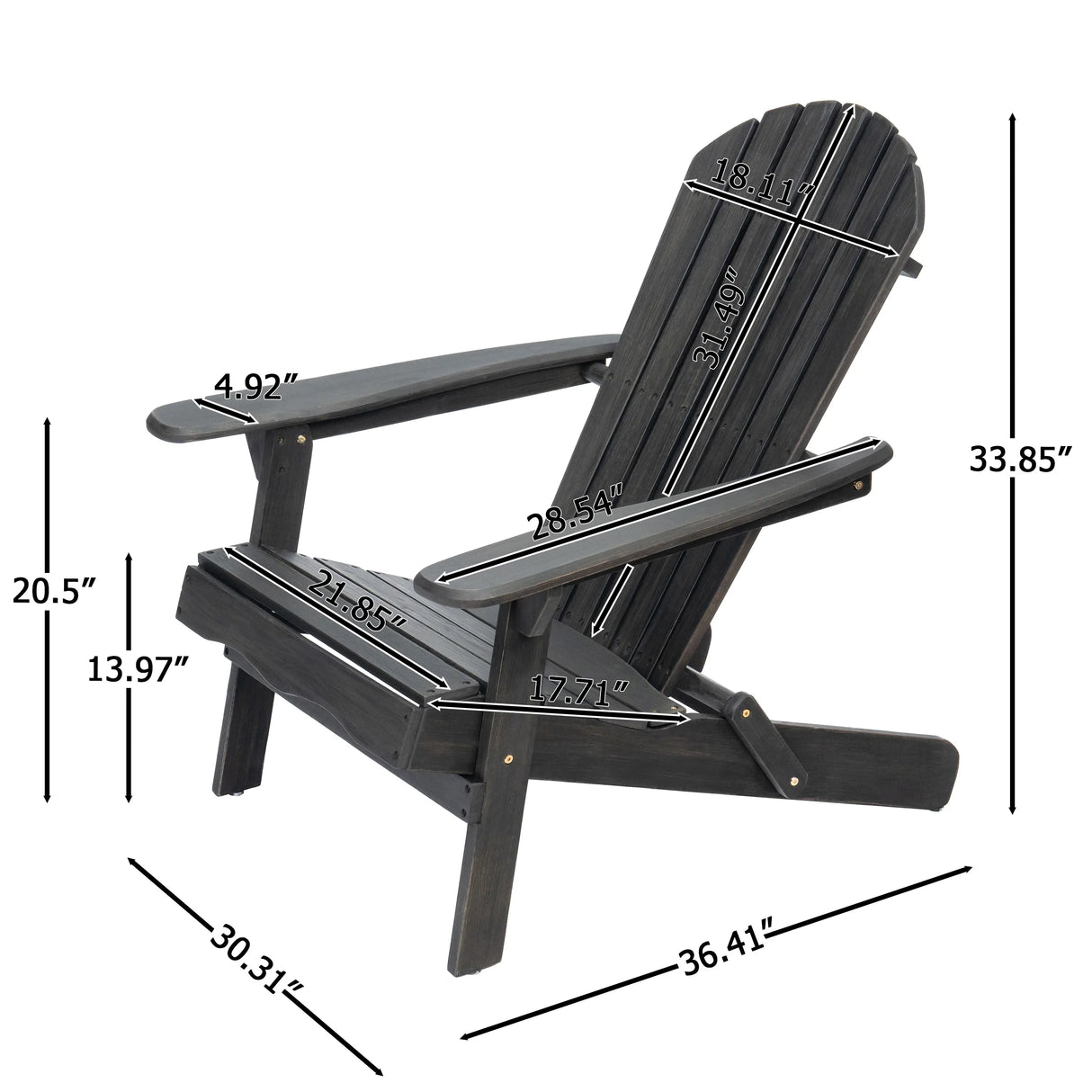 Acacia Wood Foldable Rustic Outdoor Adirondack Chair - Omega Lifestyles