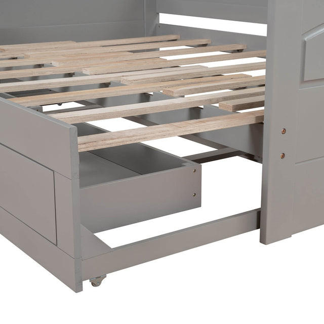 Extendable Solid Wood Twin Daybed With Trundle Drawers - Omega Lifestyles