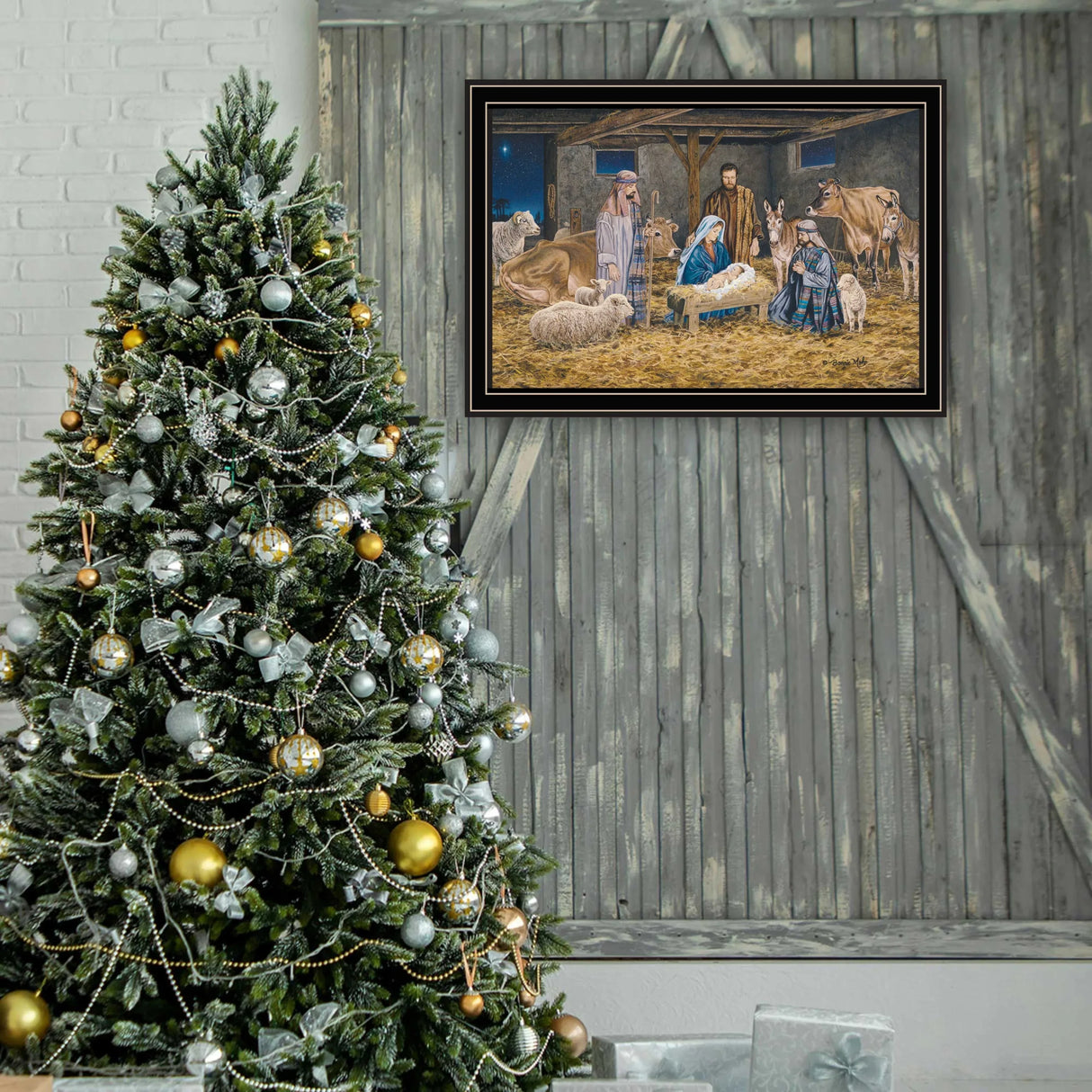 Nativity Framed Wood Paper Wall Art Decor - Omega Lifestyles