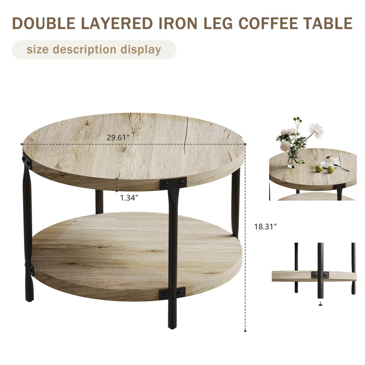 Modern Minimalist Double-Layer Wooden Coffee Table - Sleep Galleria