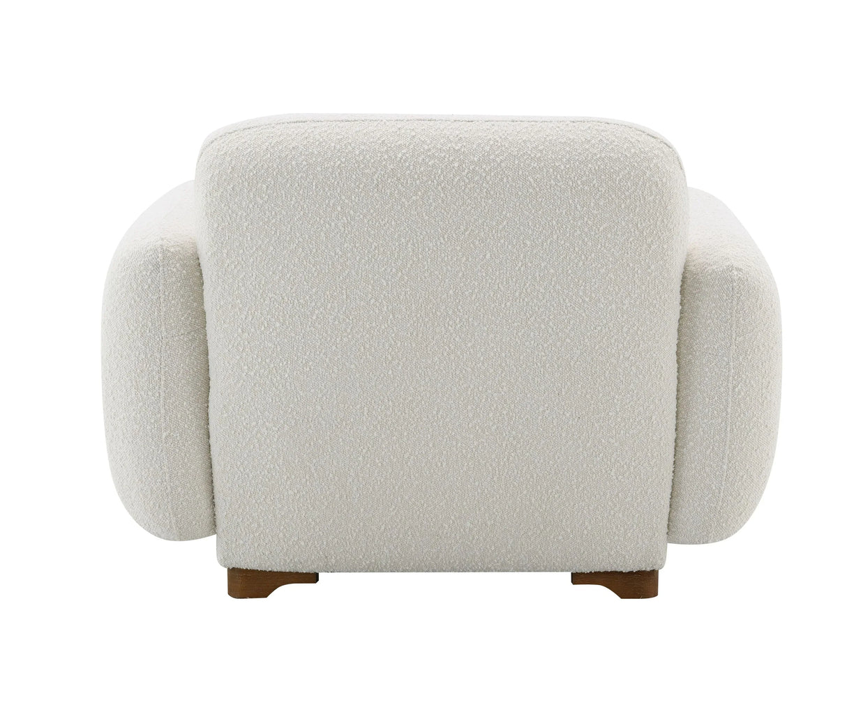 Beige Boucle Accent Chair With Toss Pillow - Omega Lifestyles