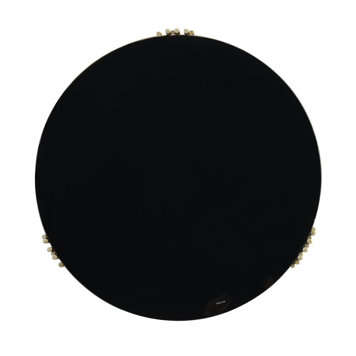 Modern Black Mirror Round Coffee Table With Shelf - Sleep Galleria
