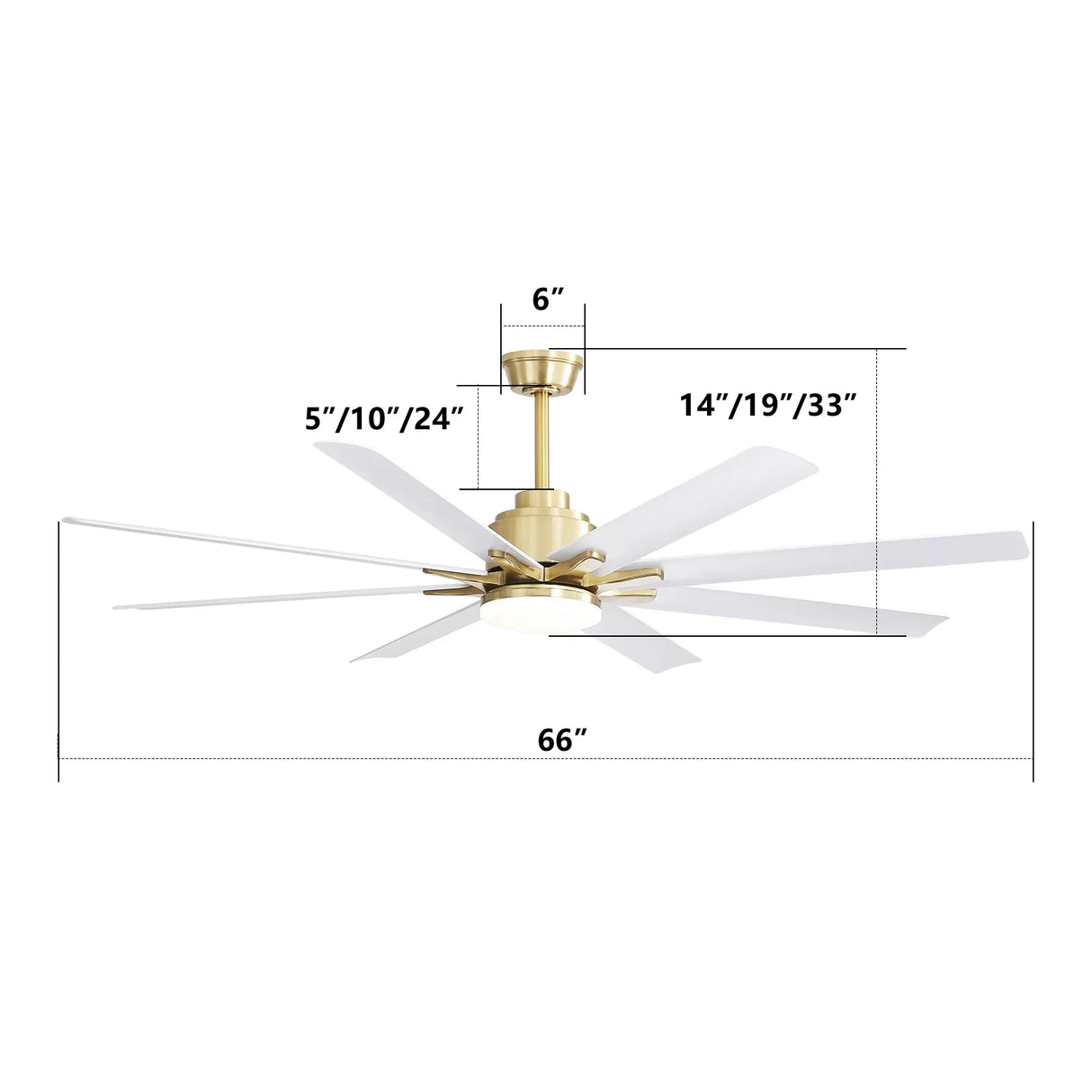 66-Inch Modern Reversible DC Motor Ceiling Fan With LED Light - Omega Lifestyles