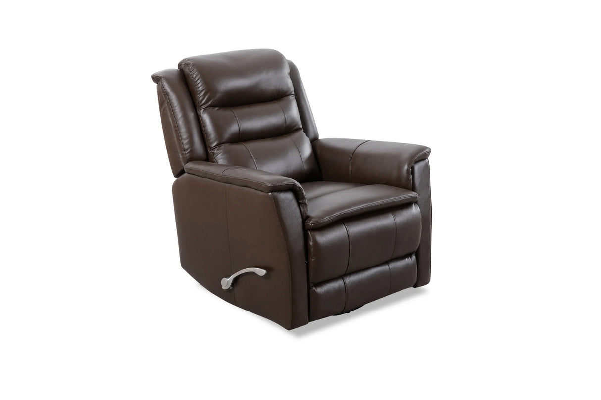 Manual Swivel Top Grain Leather Recliner Chair - Omega Lifestyles