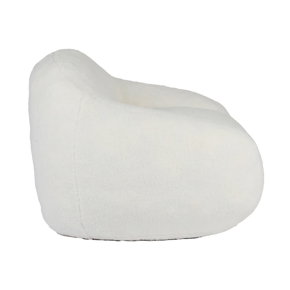 Spacious Off White Teddy Fabric Memory Foam Bean Bag Chair - Omega Lifestyles