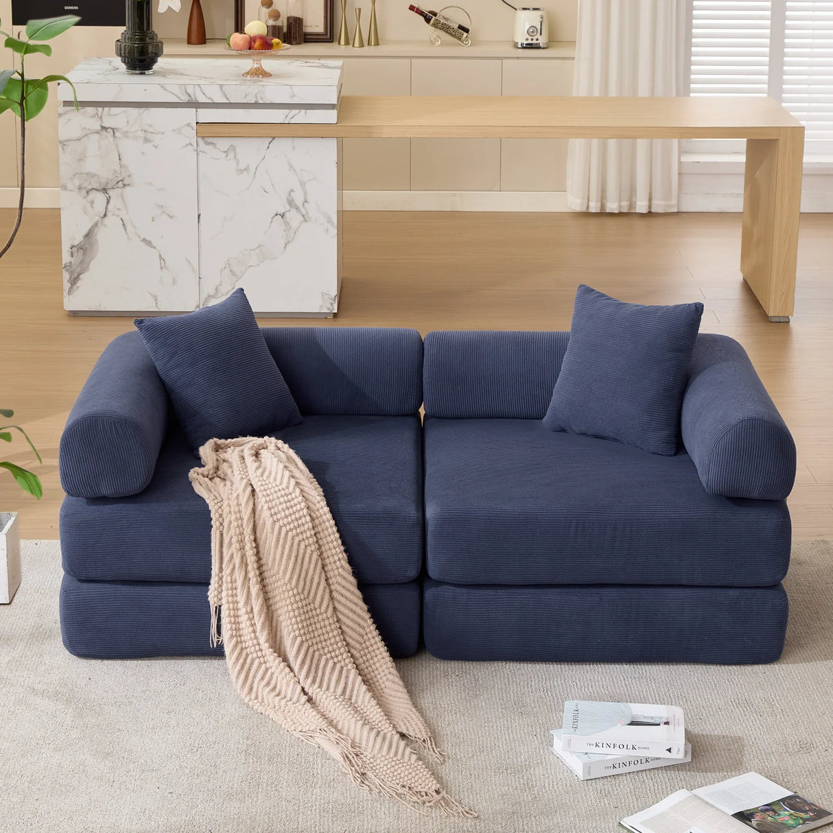 Modular Folding Convertible Corduroy Sofa Bed - Omega Lifestyles