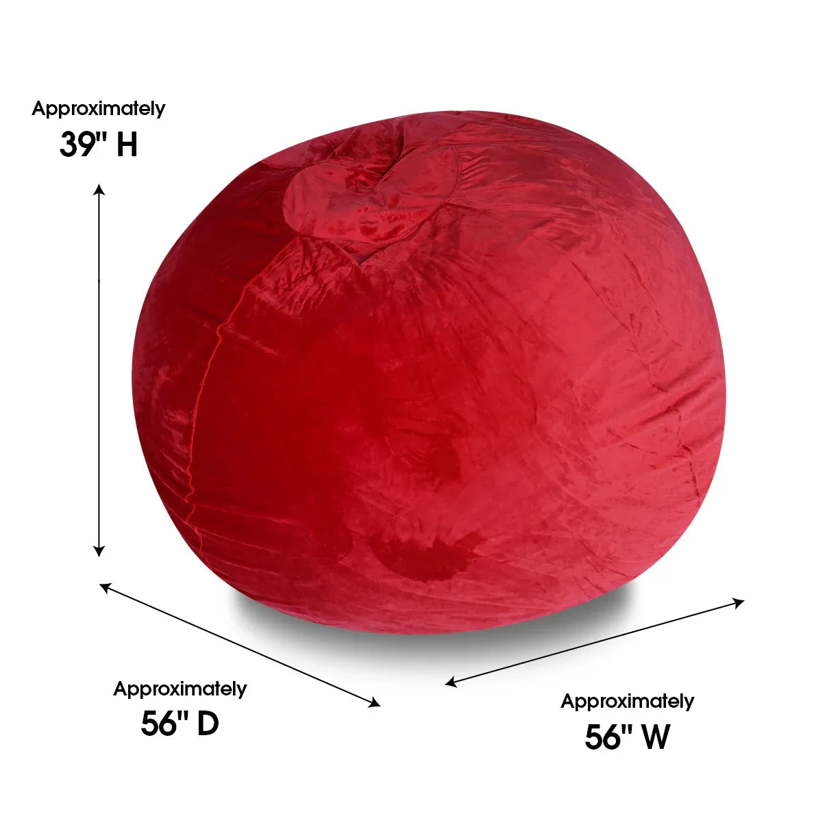 Minky Velvet Foam Filled Plush Bean Bag Chair - Omega Lifestyles