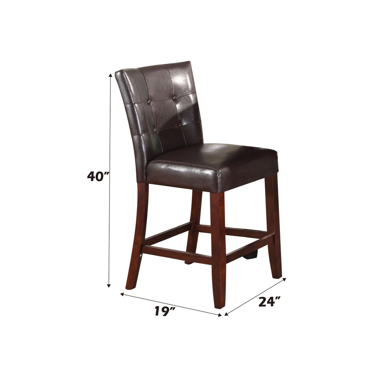 Pair Of Espresso PU Synthetic Wood Parson Style Dining Chairs - Omega Lifestyles