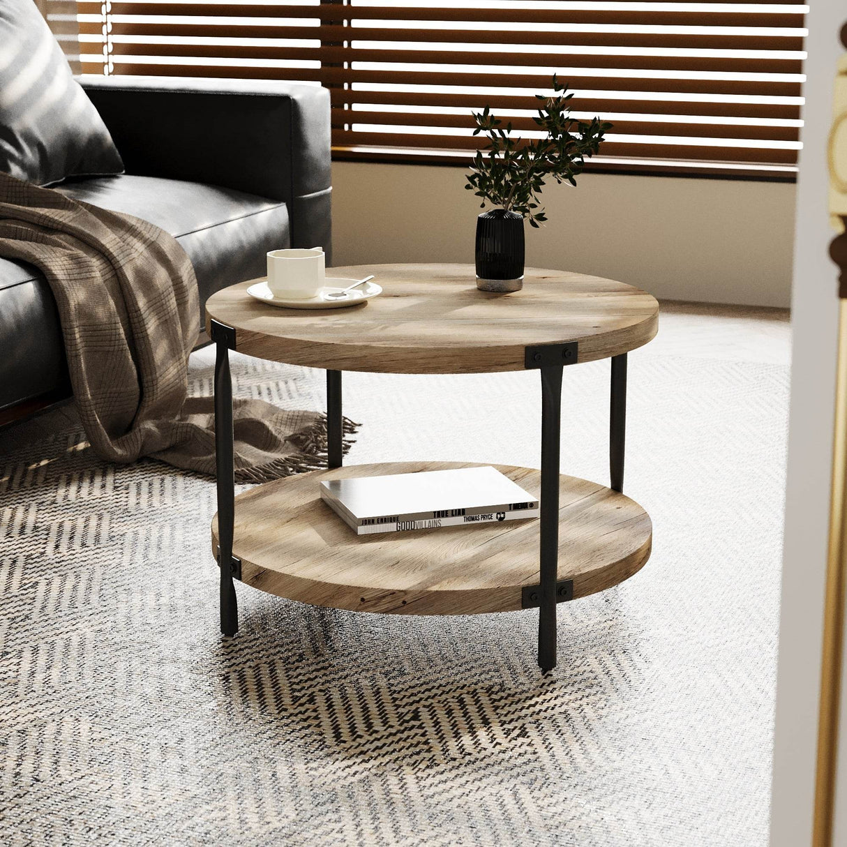 Modern Minimalist Double-Layer Wooden Coffee Table - Sleep Galleria