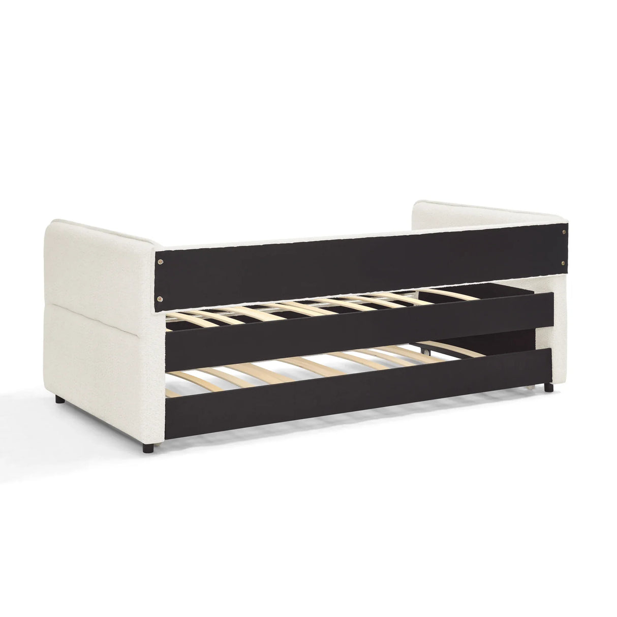 Twin Upholstered Boucle Daybed With Functional Trundle - Omega Lifestyles