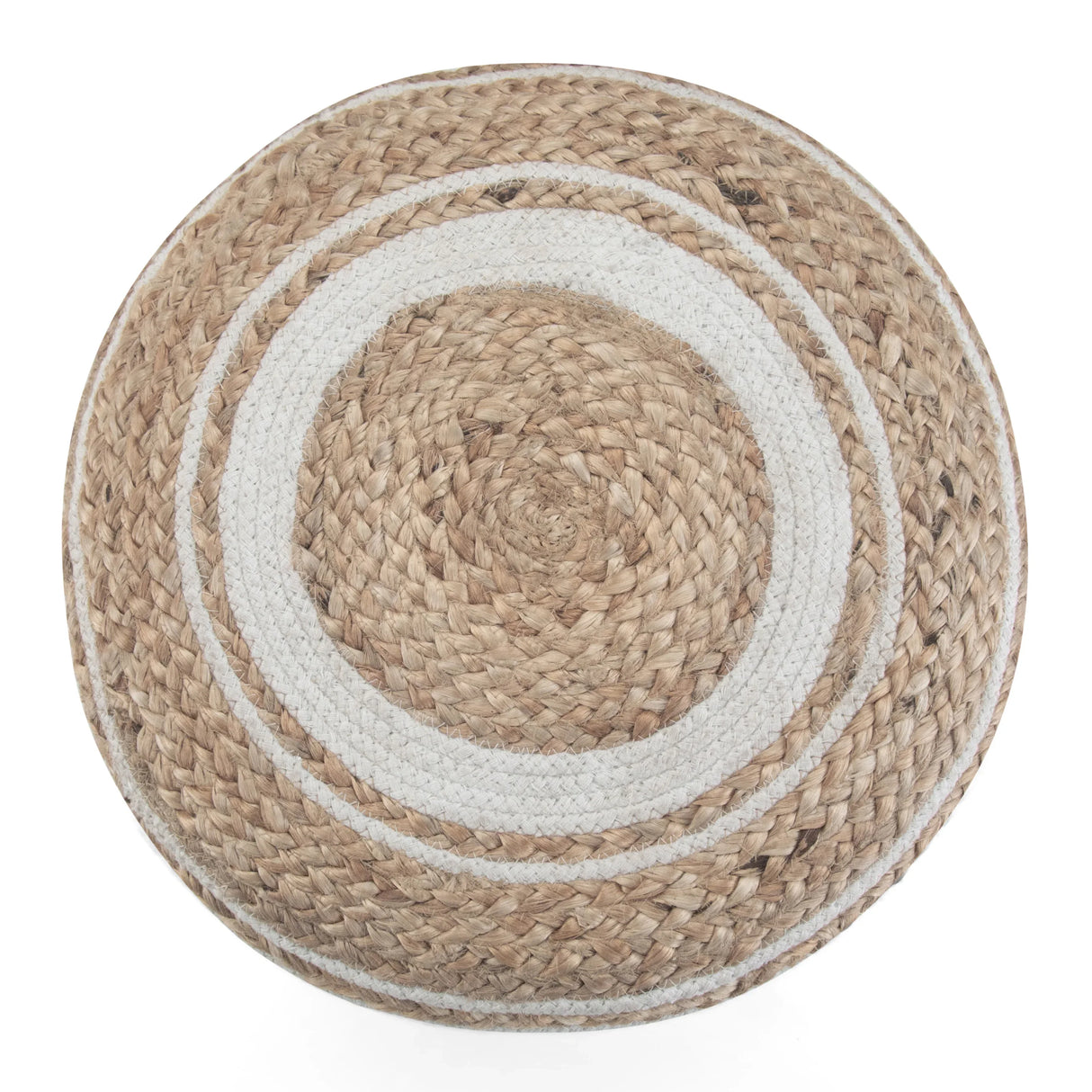 Round Hand Braided Jute Pouf With Polystyrene Filling - Omega Lifestyles