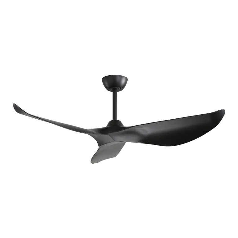 52-Inch Energy-Efficient Reversible Black ABS Ceiling Fan
