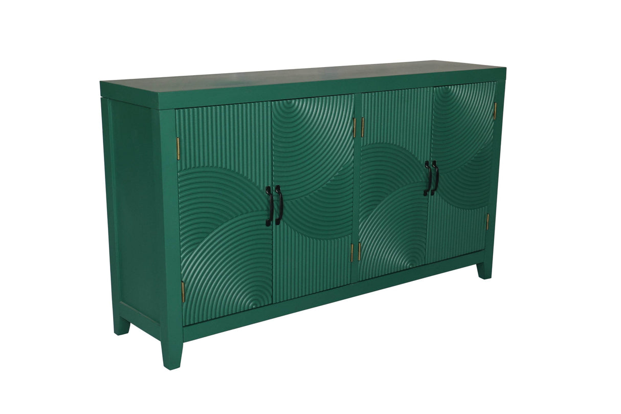 Vintage Green Accent MDF Cabinet With 4 Doors - Sleep Galleria