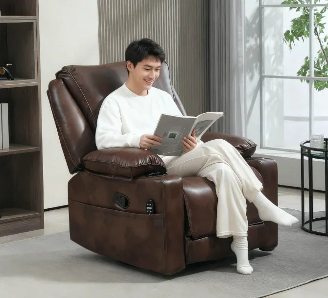 Oversized Heated Vibration Massage Recliner Chair With Remote - Omega Lifestyles