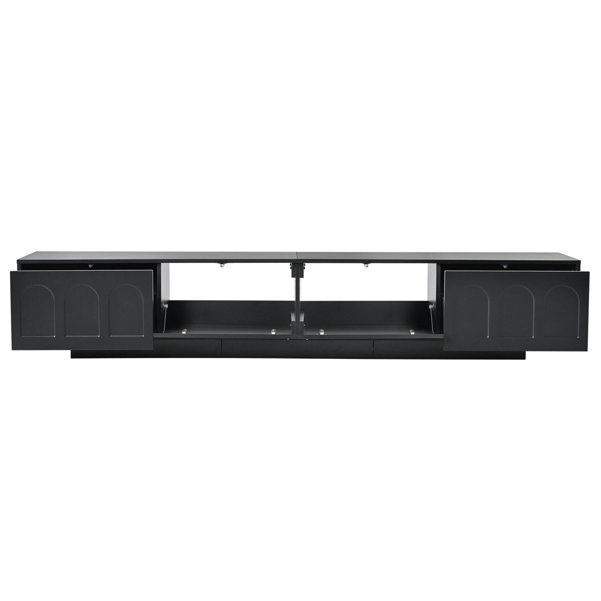 Smart LED Bluetooth Black Particle Board TV Stand - Sleep Galleria