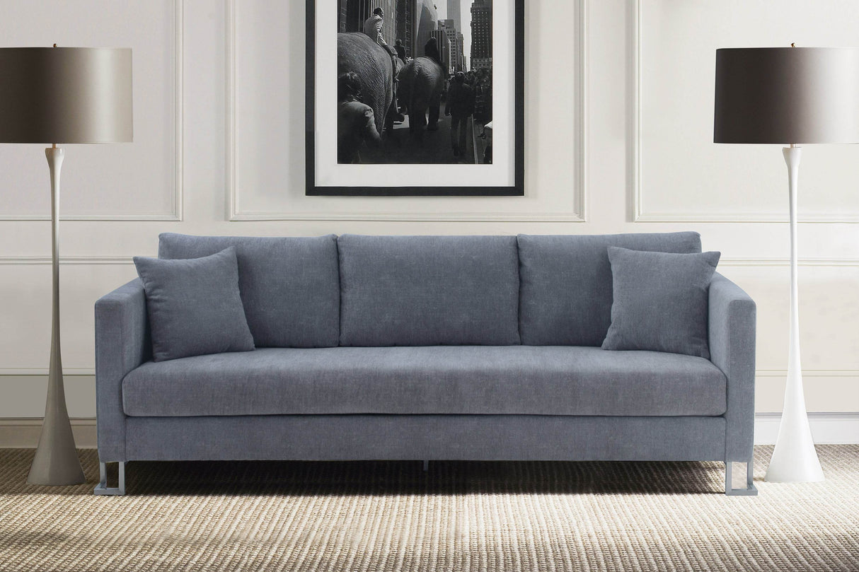 Contemporary Gray Fabric Upholstered 4-Seat Sofa - Omega Lifestyles