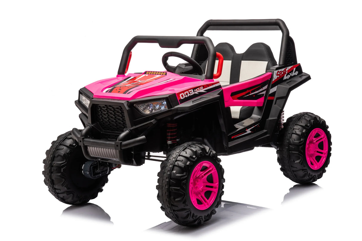 Four-Wheel Drive Pink Leather Seat Ride-On Car - Omega Lifestyles