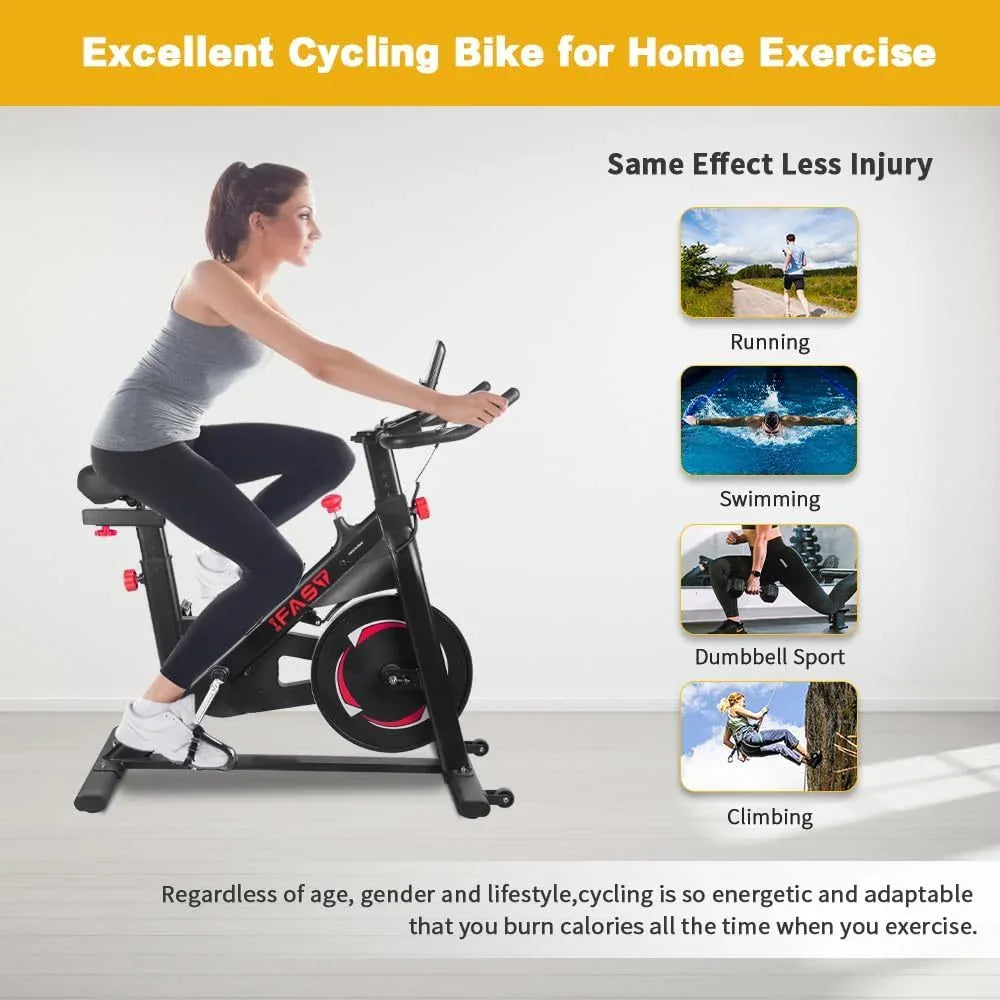 Indoor Magnetic Resistance Stationary Exercise Bike with Monitor - Omega Lifestyles