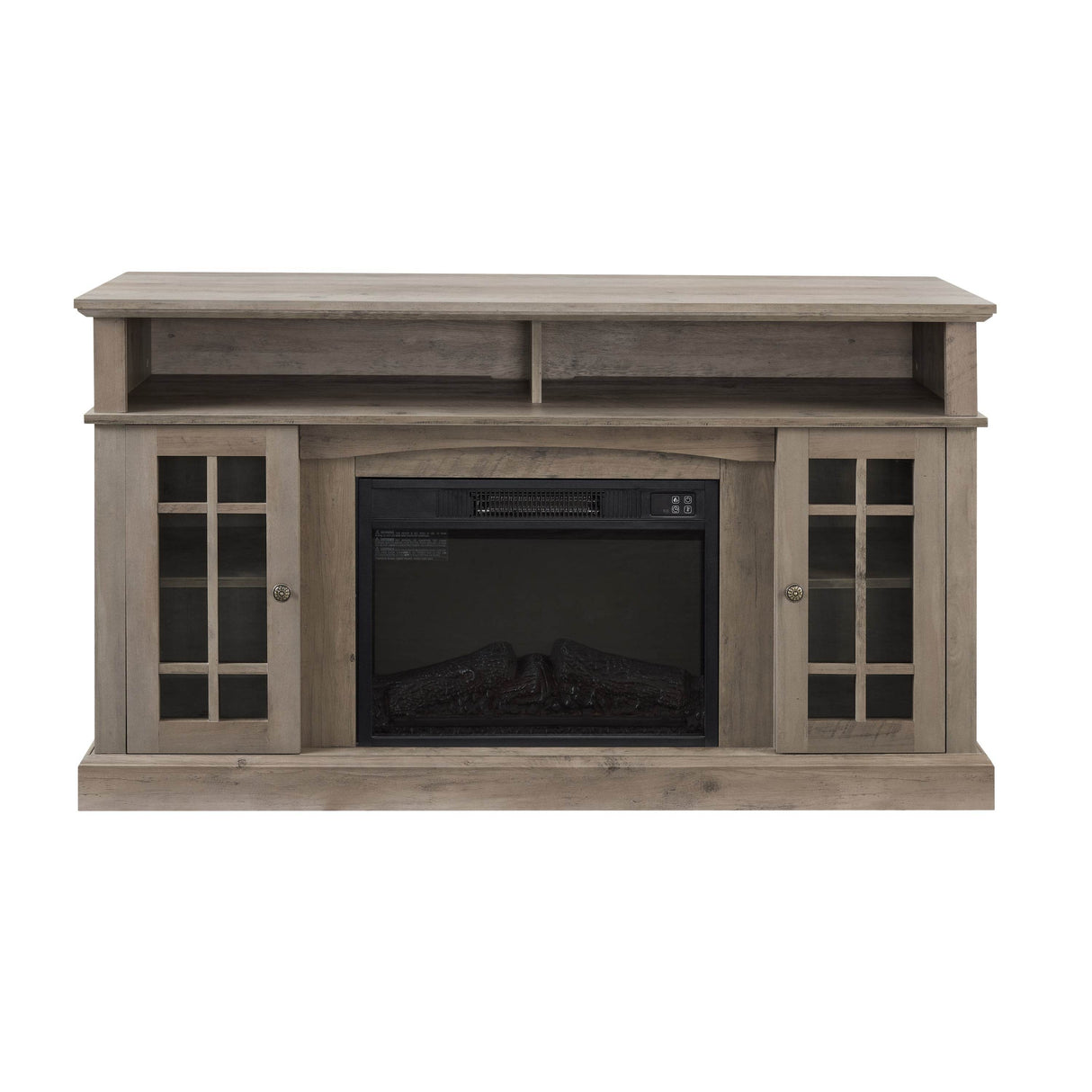 American Traditional Gray Wash Fireplace TV Stand Console - Sleep Galleria