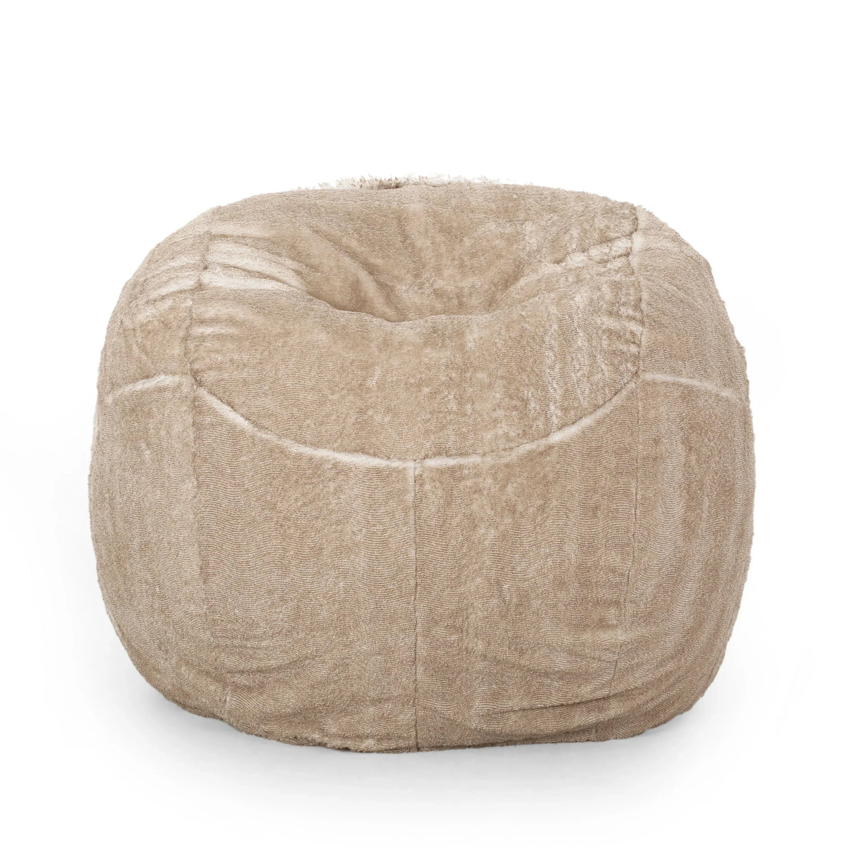 Modern Faux Fur 5-Foot Rounded Foam Filled Bean Bag - Omega Lifestyles
