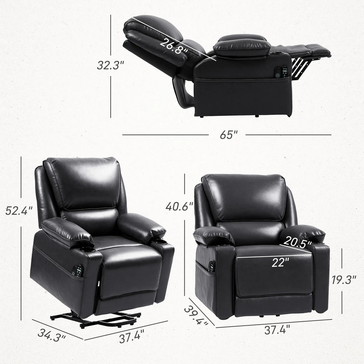 Power Lift Recliner Massage Chair With Heat Remote - Omega Lifestyles