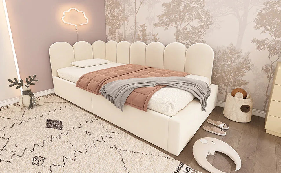 Twin Velvet Upholstered Daybed With Hydraulic Storage - Omega Lifestyles