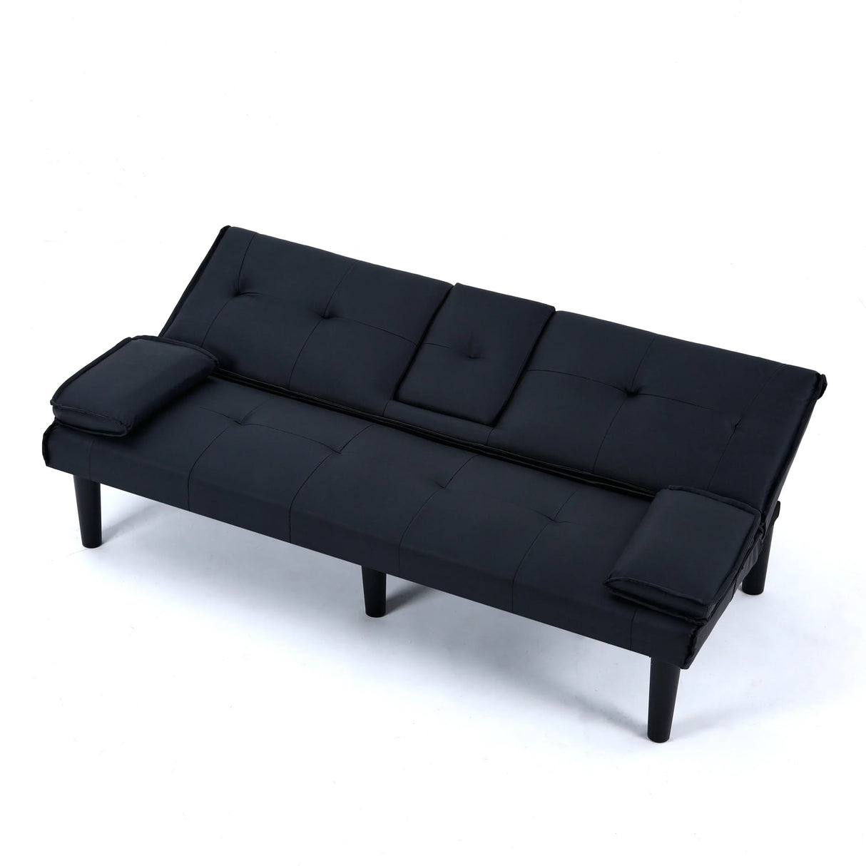 67-Inch Foldable PVC Sofa Bed With Cup Holder - Omega Lifestyles