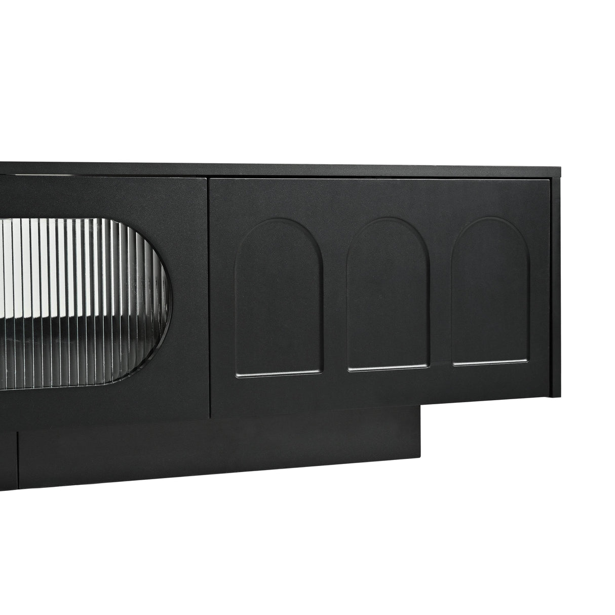 Smart LED Bluetooth Black Particle Board TV Stand - Sleep Galleria