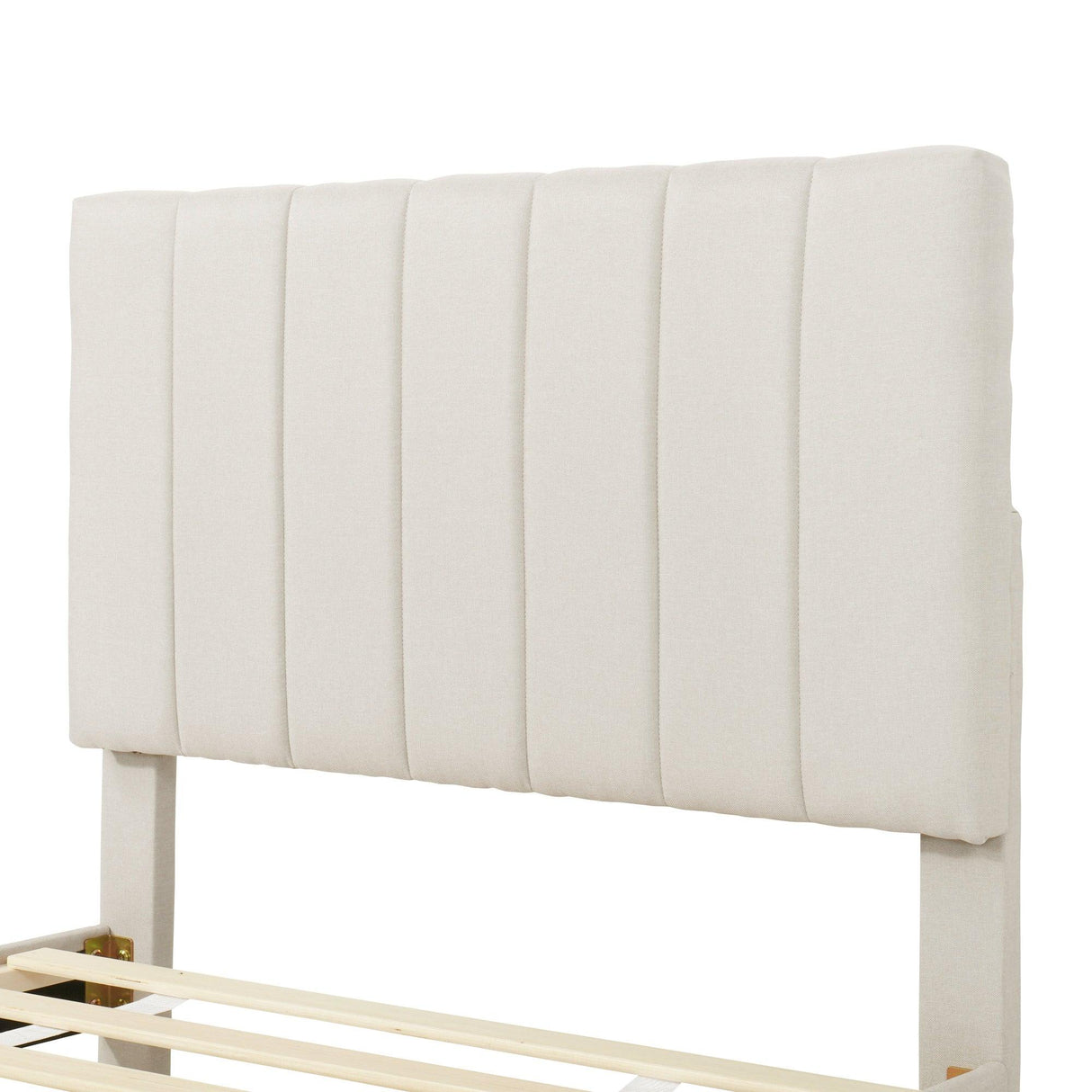 Twin Upholstered Platform Bed With Trundle And Drawers - Omega Lifestyles