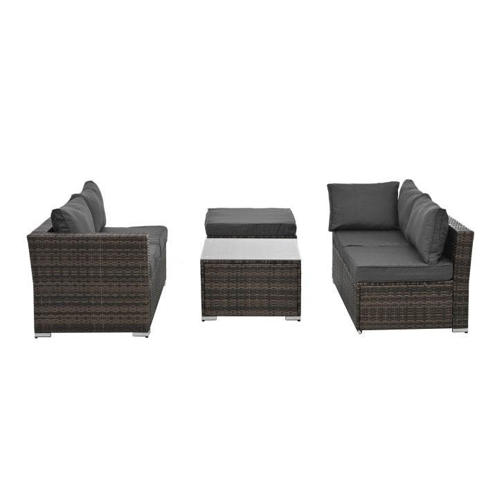 4-Piece Brown PE Rattan Outdoor Patio Furniture Set - Sleep Galleria