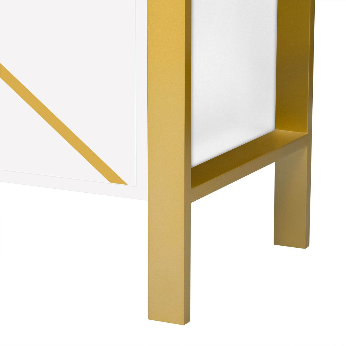 Modern Minimalist White MDF Metal TV Stand With Storage - Sleep Galleria