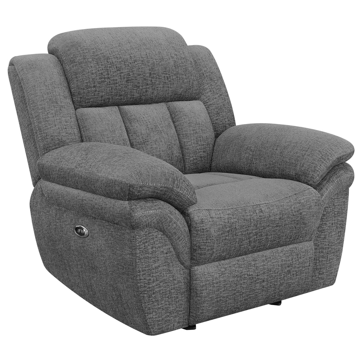 Charcoal Upholstered Power Glider Recliner With Pocket Coils - Omega Lifestyles