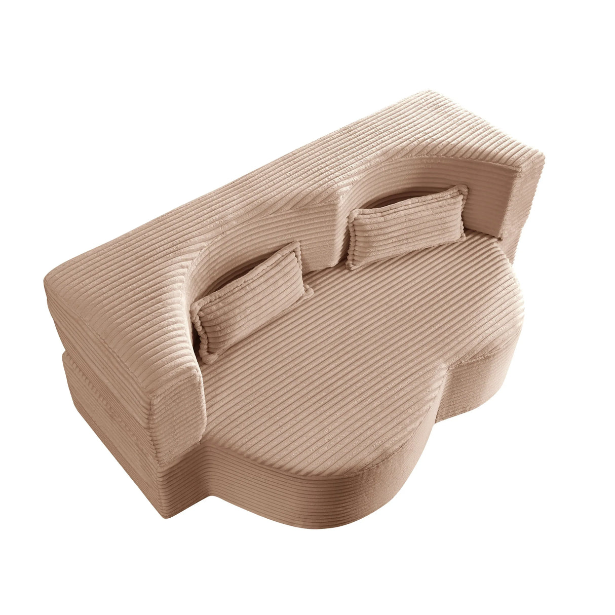 Full Size Plush Corduroy Foam Folding Sleeper Sofa Bed With Pillows - Omega Lifestyles