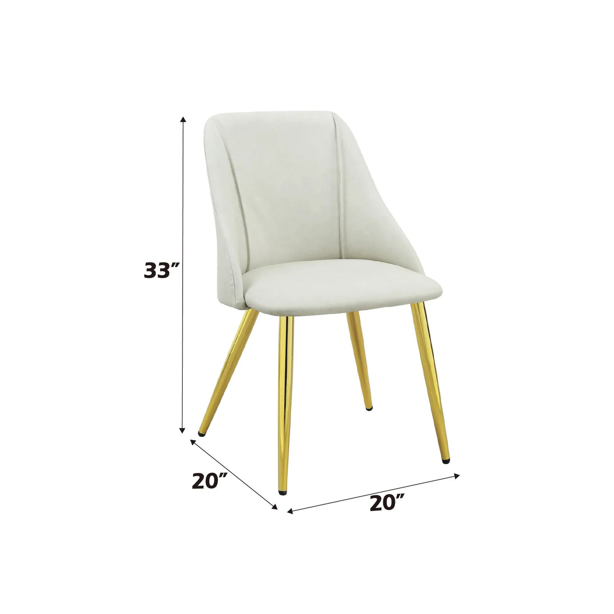 Set of 2 White Synthetic Leather Dining Side Chairs - Omega Lifestyles