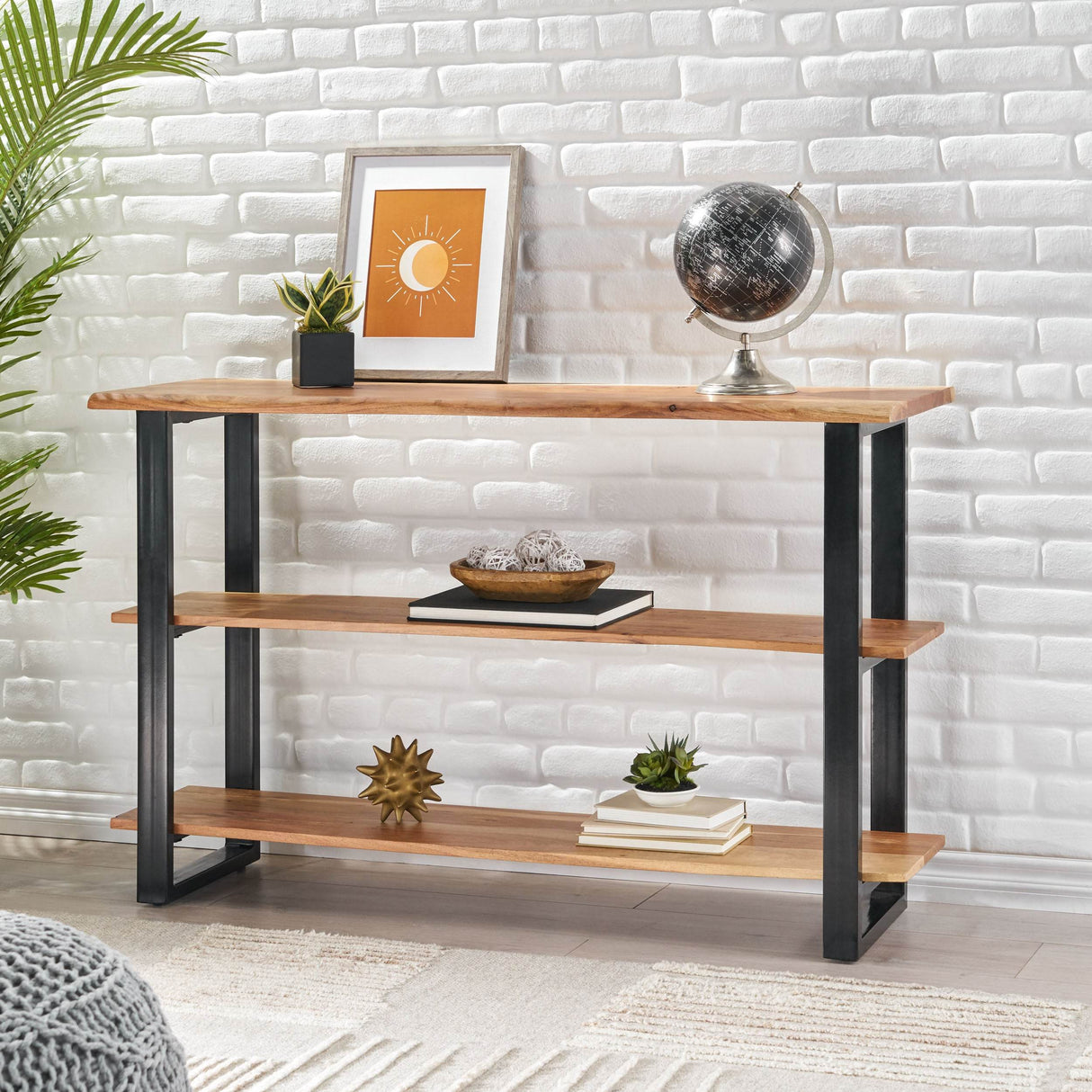 Handcrafted Modern Industrial MDF Metal Media Console Table - Sleep Galleria