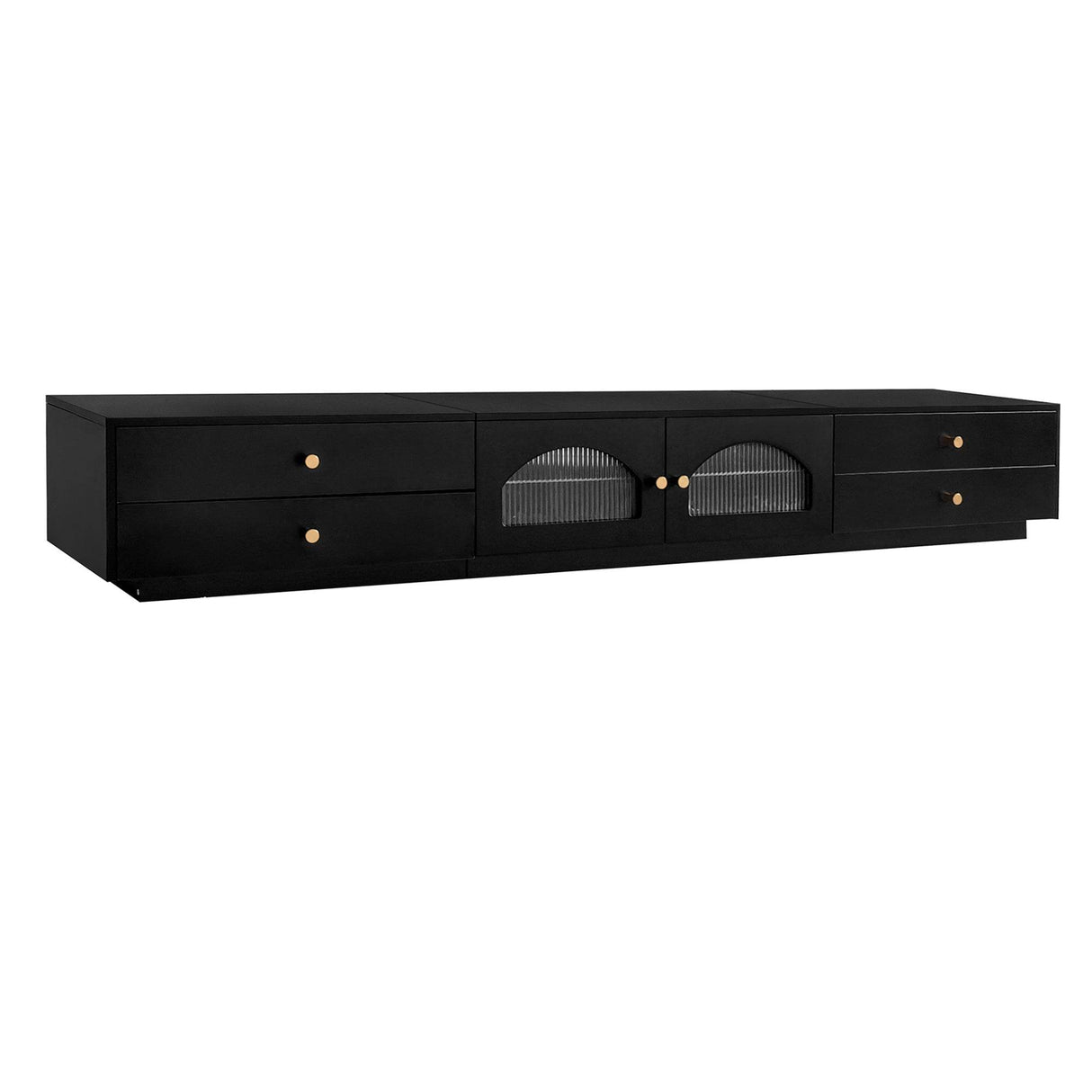 Modern Black Particle Board TV Stand With Storage - Sleep Galleria