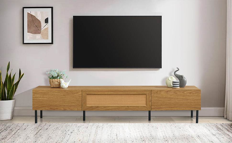 Boho Farmhouse Particle Board TV Stand Cabinet - Sleep Galleria